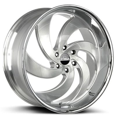 24" STRADA WHEELS RETRO 6 SILVER WITH BRUSHED FACE