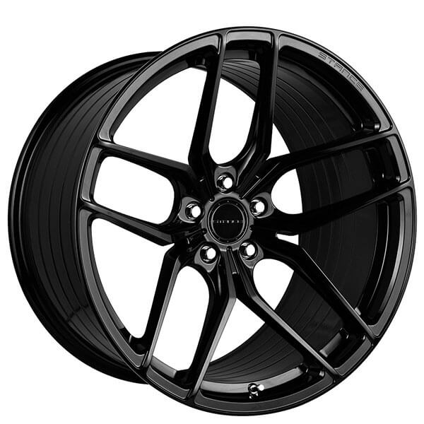 22" STAGGERED STANCE WHEELS SF03 GLOSS BLACK FLOW FORMED RI
