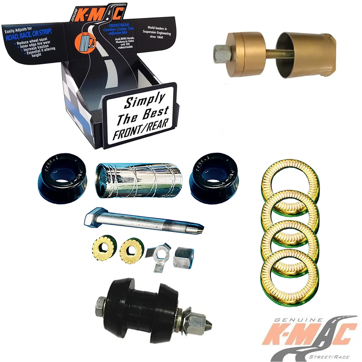 Mercedes 503616-1J<br />C218 4MATIC (incl C63, 65, E63, 65)<br />( Set of 2 )<br /> Front Camber (Only)<br />“Less Cost Then 1 Quality Tire” Adj. Bush Kit