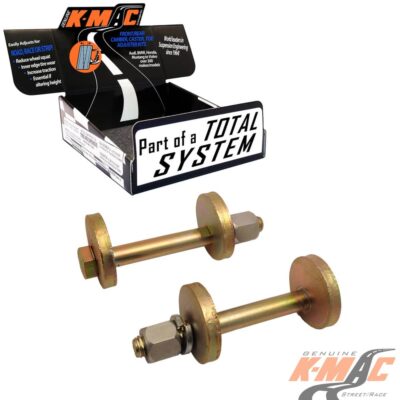 Ford 180116D FRONT <br />Mustang (’64-’66) <br />( Set of 2 – weld on )<br />(Half Inch diam.) Camber Bolts adjustment kit <br />(Up to 2 Deg. Pos or Neg.)