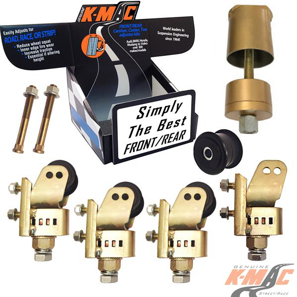 Ford 181816K FRONT<br />Territory (’98-’16)  <br />( Set of 4 ) FAST “RATCHET” ADJUST. CAMBER & CASTER BIGGEST, QUICKEST, STRONGEST ADJUSTMENT SYSTEM. WITH SELF ALIGN MOUNTS FOR EXT. WEAR LIFE. ALSO INCLS. BUSH EXTRACTION TOOL !