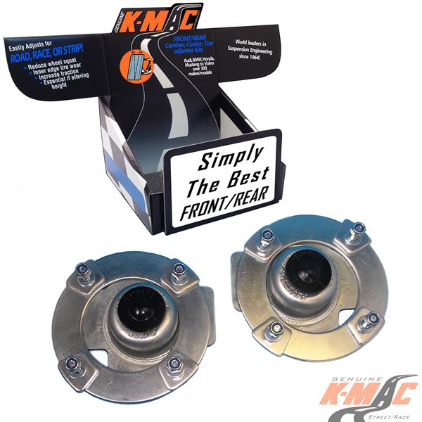 Mazda 480316-1J Front<br />BJ, Protege (’98-’02)<br />( 4 Bolt ) . ( Pair )<br />Top Strut Mounts <br />Camber & Caster adj.  <br /> (Stage 1- Street)