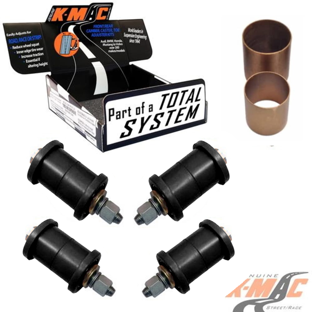 Nissan 540526H Rear <br /> 510, 610,1600, 180B, 240K, Skyline, R30, C210 (’68-’88) <br /> (Set of 4) . 4 Trail arm to crossmember bushes Camber & Toe Adj.